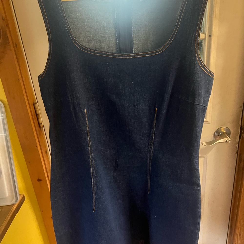 Dark Indigo Denim Sleeveless Dress jeans